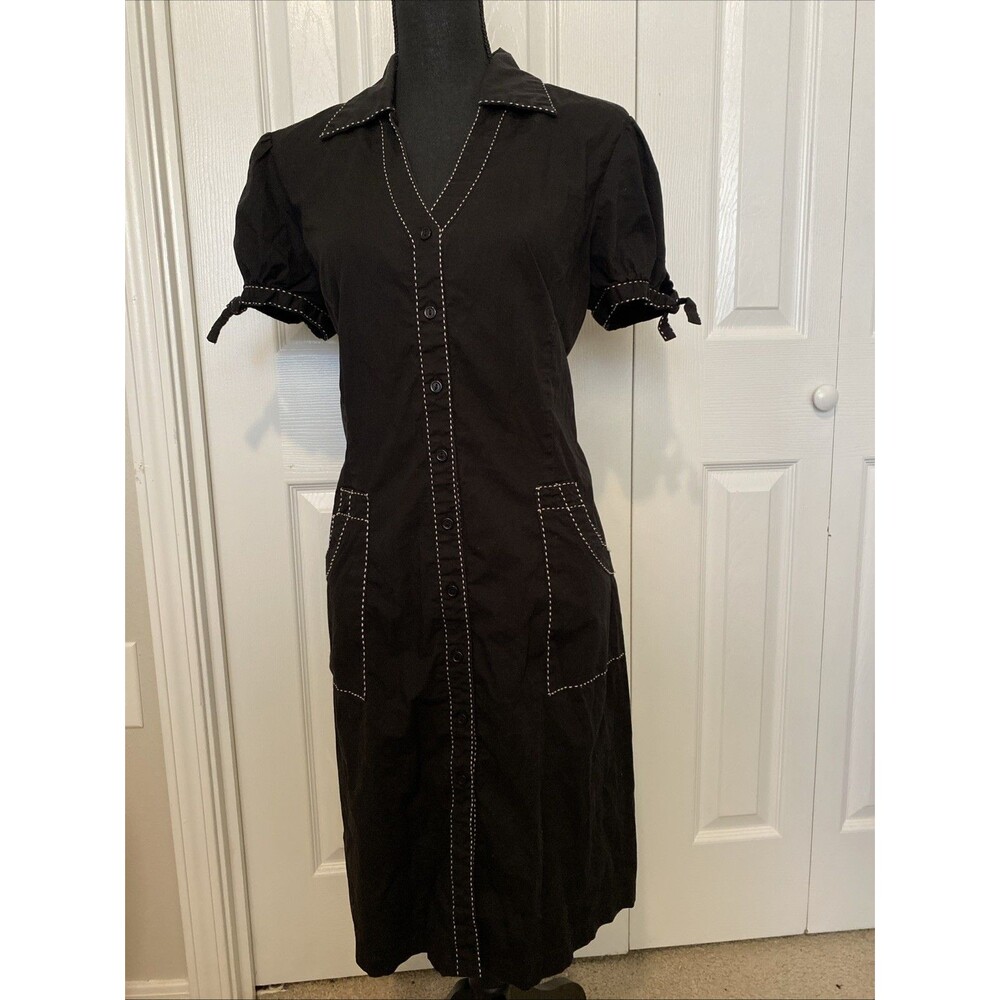 Breakin Loose Womens Y2K Whimsigoth Midi  Dress Size 14 Cotton BlendWith Pockets